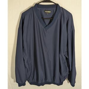 Bolle Golf XL Pullover Windbreaker Jacket Men's Navy Blue V-Neck Lined Vintage
